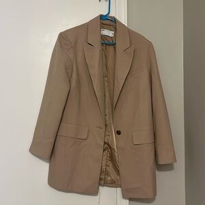 ASOS beige long thin blazer